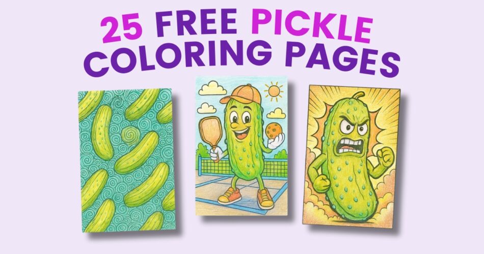 pickle coloring pages for all ages