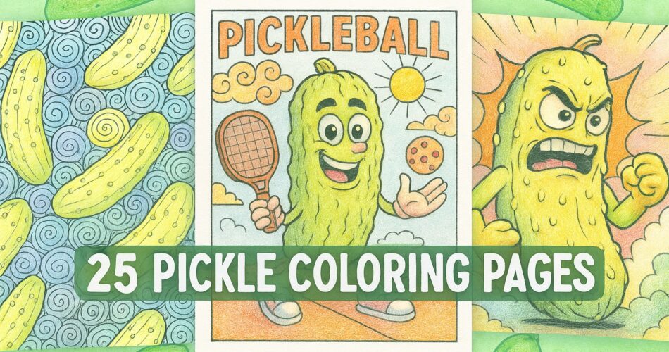 free pickle themed coloring pages for all ages