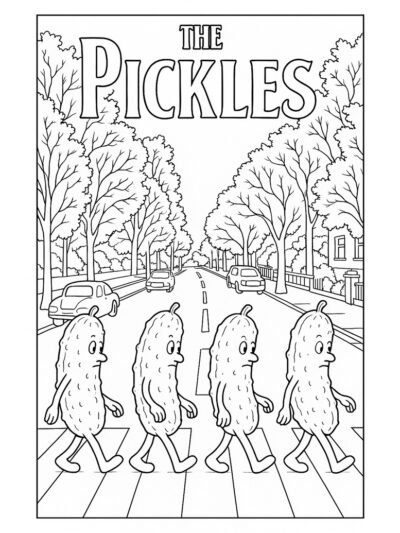 The pickles funny free coloring page