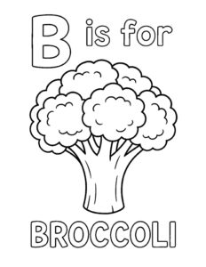 broccoli spelling coloring sheet printable