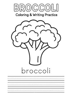 Broccoli writing printable free