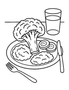broccoli dinner coloring sheet