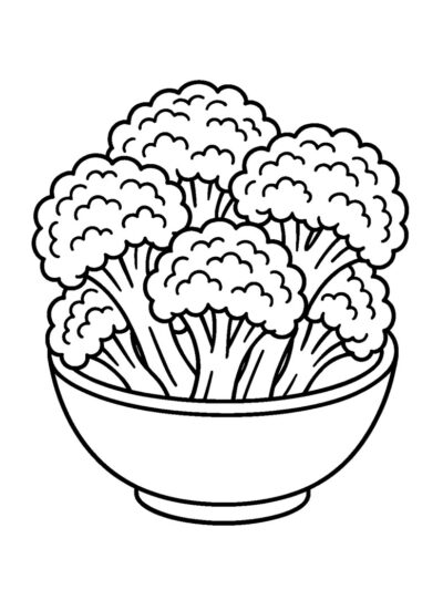 broccoli in a bowl coloring page