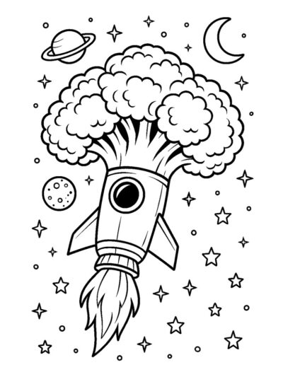 rocket ship coloring pages, broccoli coloring sheet