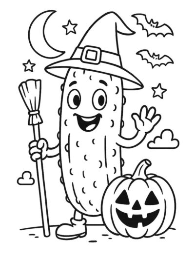 halloween pickle coloring page