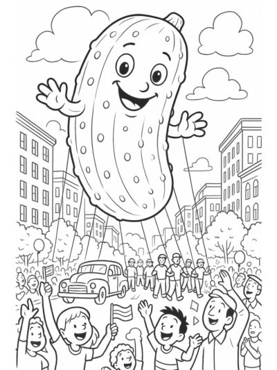 cute pickle coloring page