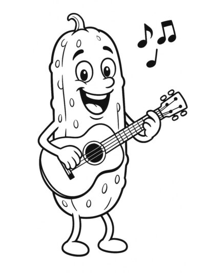 guitar coloring pages, pickle coloring pages