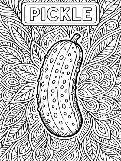 Mandala pickle coloring page