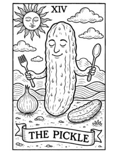 tarot pickle printable coloring card