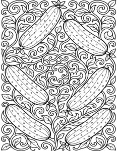 pickle themed adult coloring page