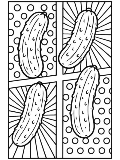 Pop art pickle coloring page