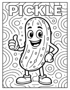 pickle with thumbs up cartoon coloring page