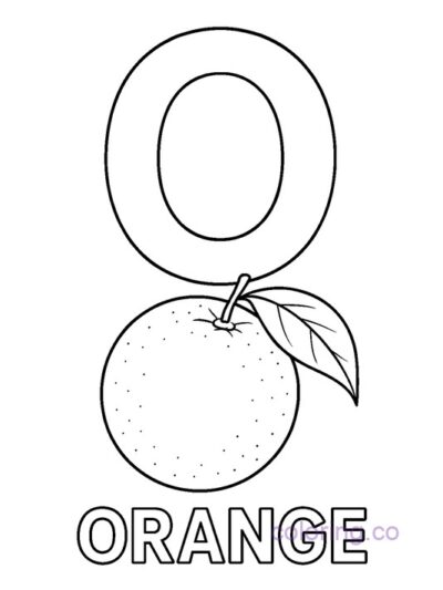 ABC Orange Coloring Page for Preschool Kids