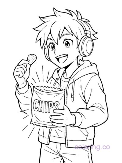 Fun Anime Coloring Page for Teens