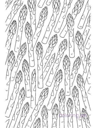 Unique Asparagus Pattern Coloring Page for Kids