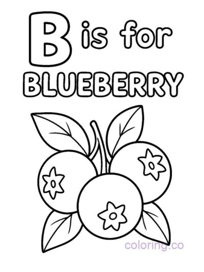 Free "B is for Blueberry" Coloring Page for Kids