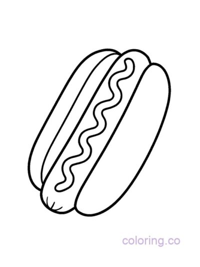 Fun Hotdog Coloring Page for Preschool Kids