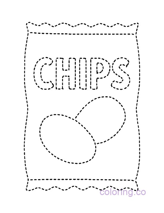 Chip Bag Trace and Color for Preschool Fun