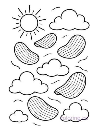 Fun Sky Adventure Coloring Page for Preschool Kids
