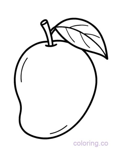Chunky Mango Coloring Page for Preschoolers