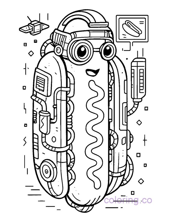 Cyberpunk Hotdog Character