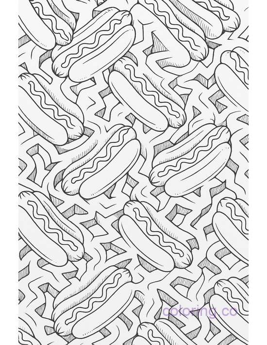 Hot dog Pattern with shading