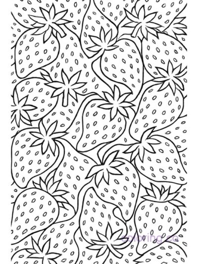 Escher-Style Strawberry Illusion Coloring Page
