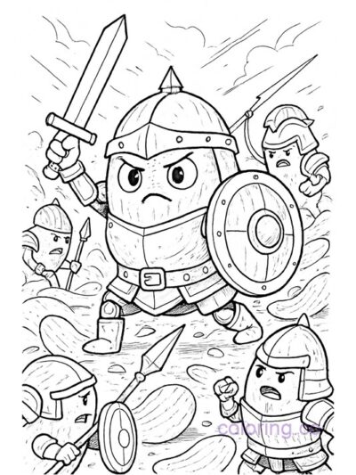 Fantasy Warrior Chips Coloring Page for Teens