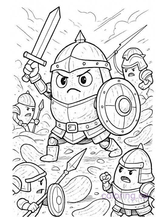 Fantasy Warrior Chips Coloring Page for Teens