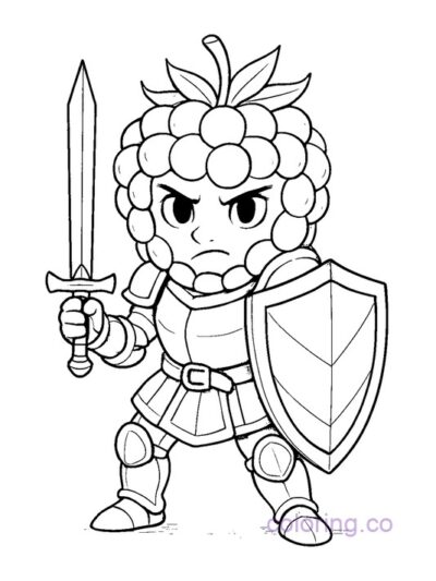 Fantasy Warrior Coloring Page for Teens