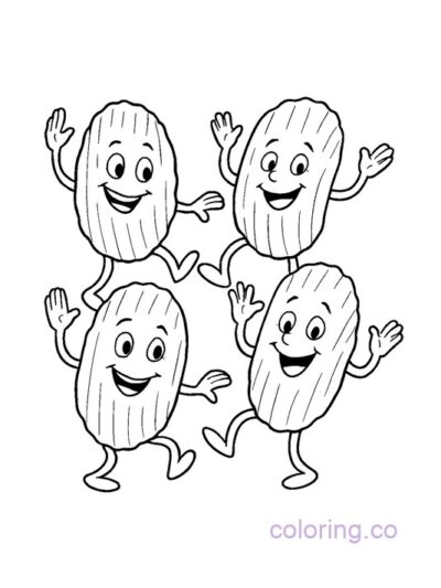 Cute Dancing Characters Coloring Page for Kids