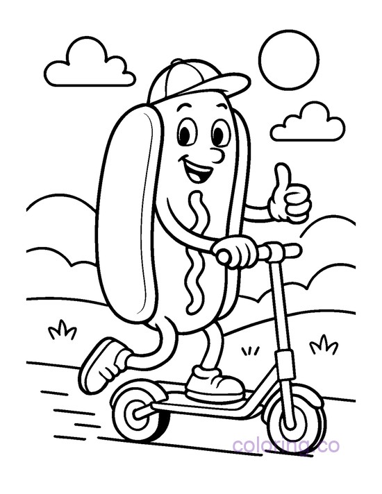 Fun Hotdog on Scooter