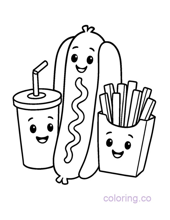 cute Hot dog and Friends