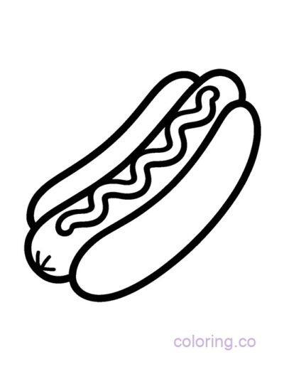 Fun Hotdog Coloring Page for Preschoolers