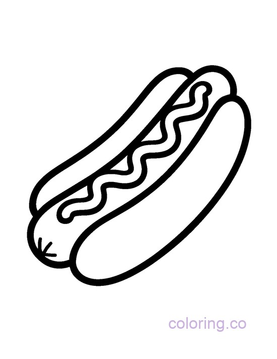 Hot dog Coloring sheet easy