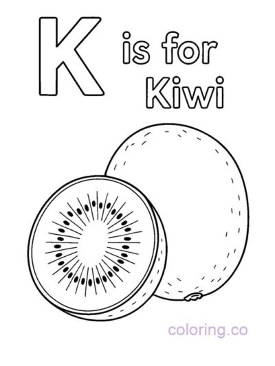 Fun Kiwi Coloring Page for Kids – Alphabet Learning