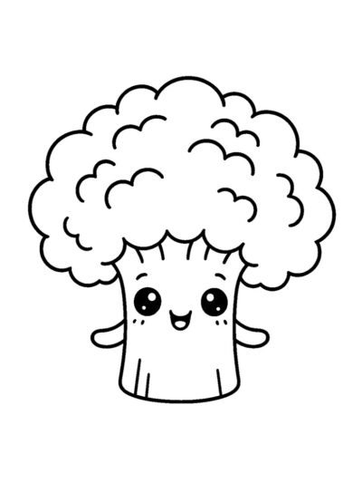 Kawaii coloring page, veggie coloring page cute