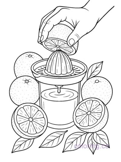 Fun Orange Juice Coloring Page for Kids and Teens