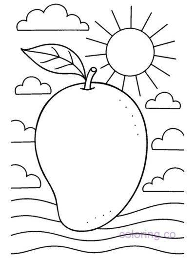 Mango in the Sun Coloring Page for Preschool