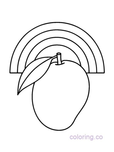 Fun Mango and Rainbow Coloring Page for Kids