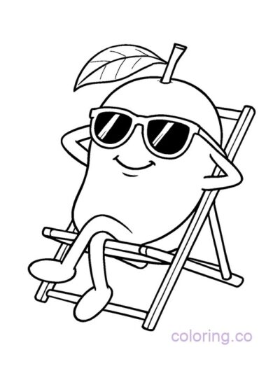 Cool Mango Coloring Page for Kids