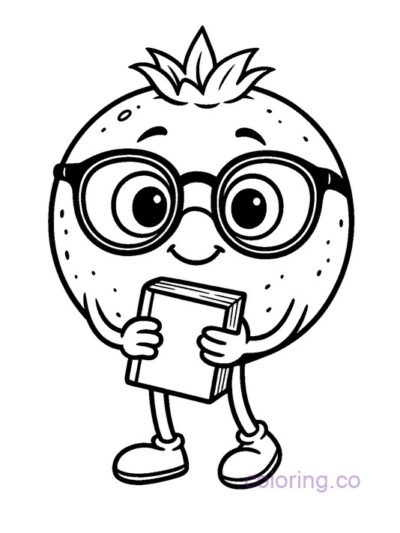 Adorable Nerdy Blueberry Coloring Page for Kids