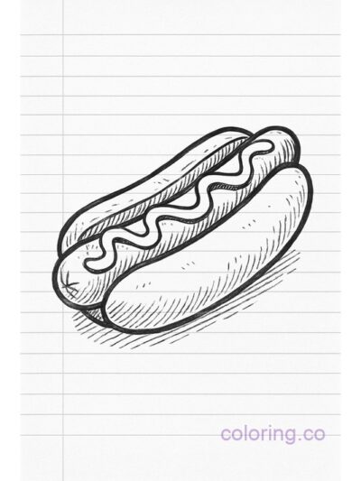 Fun Hotdog Coloring Page for Teens