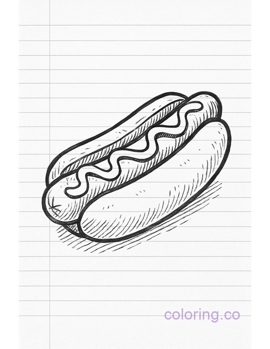Hot dog notebook doodle