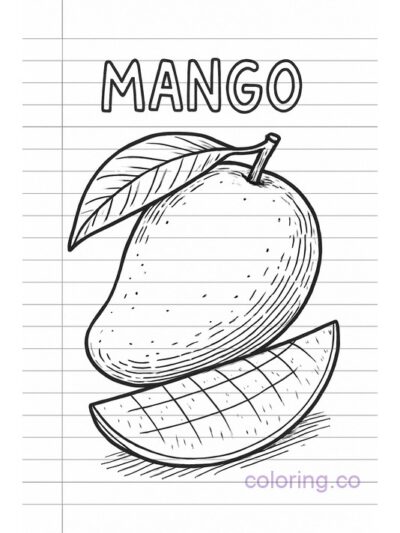 Fun Mango Doodle Coloring Page for Teens