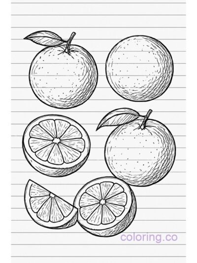 Fun Doodle Oranges Coloring Page for Teens