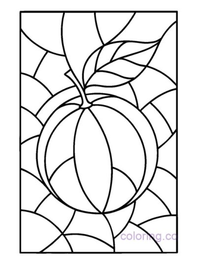 Orange Stained Glass Coloring Page for Adults