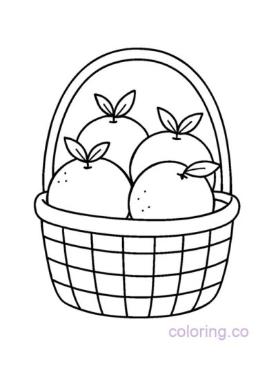 Orange Basket Coloring Page for Preschool Kids