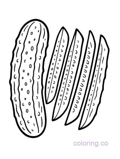 Fun Pickle Slices Coloring Page for Kids