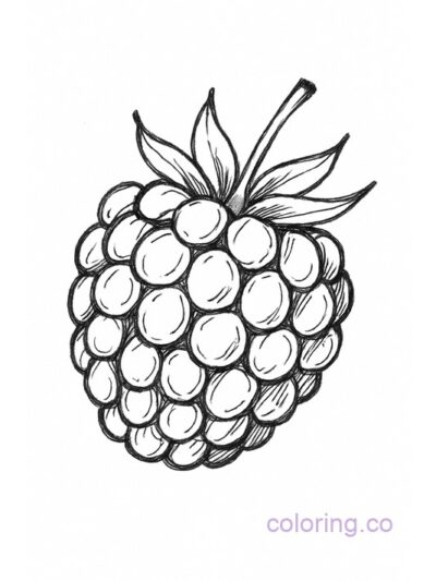 Raspberry Doodle Coloring Page for Teens